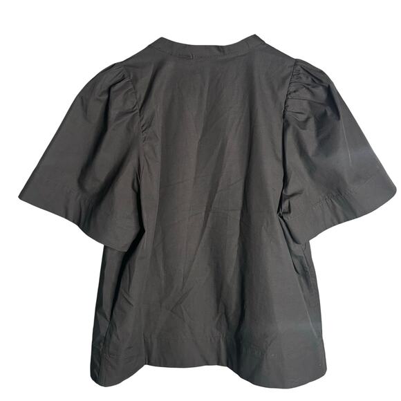 Anthropologie Maeve Poplin Pintuck Blouse Black Size M - Picture 6 of 7